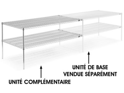 Add-On Unit for Two-Shelf Wire Shelving - 72 x 36 x 34", Chrome H-2951-34AC