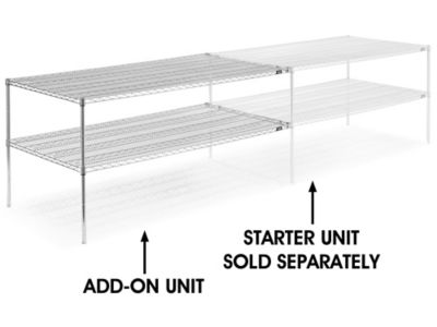  Add-On Unit for Two-Shelf Wire Shelving - 72 x 36 x 34"