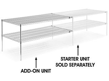 Add-On Unit for Two-Shelf Wire Shelving - 72 x 36 x 34"