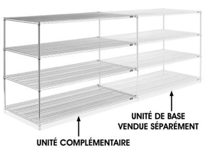 Chrome Wire Shelving Add-On Unit - 72 x 36 x 54" H-2951-54A