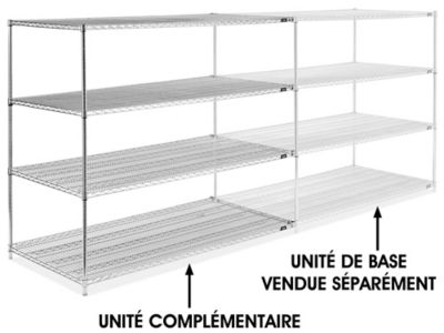 Chrome Wire Shelving Add-On Unit - 72 x 36 x 63" H-2951-63A