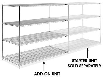 Chrome Wire Shelving Add-On Unit - 72 x 36 x 63" H-2951-63A