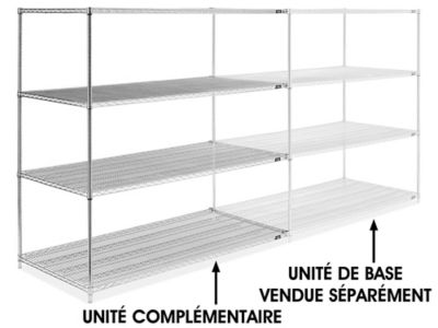 Chrome Wire Shelving Add-On Unit - 72 x 36 x 72" H-2951-72A