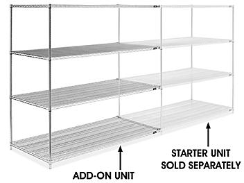 Chrome Wire Shelving Add-On Unit - 72 x 36 x 72" H-2951-72A