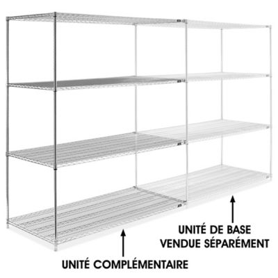 Chrome Wire Shelving Add-On Unit - 72 x 36 x 86" H-2951-86A