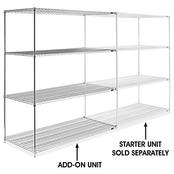 Chrome Wire Shelving Add-On Unit - 72 x 36 x 86" H-2951-86A