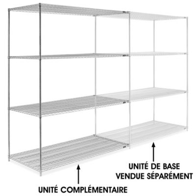 Chrome Wire Shelving Add-On Unit - 72 x 36 x 96" H-2951-96A