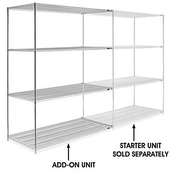 Chrome Wire Shelving Add-On Unit - 72 x 36 x 96" H-2951-96A