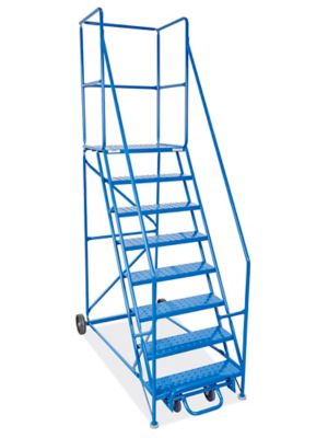 8 Step Rolling Safety Ladder with 30" Top Step H-2990