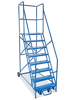 8 Step Rolling Safety Ladder with 30" Top Step H-2990