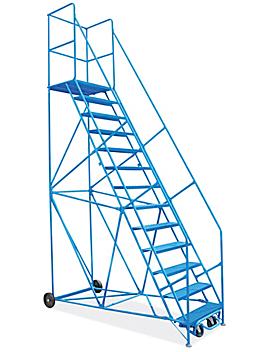 13 Step Rolling Safety Ladder with 30" Top Step H-2995