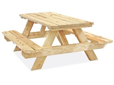 Mesa De Madera Econ Mica Con Armaz N En A Para P Cnic 6 H 2999 Uline   H 2999