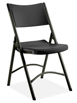 Economy Plastic Folding Chair - Black H-3015BL - ULINE