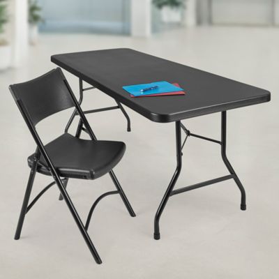 Economy Plastic Folding Chair - Black H-3015BL - ULINE