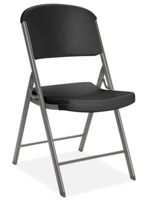Deluxe Plastic Folding Chair - Black H-3016BL - ULINE