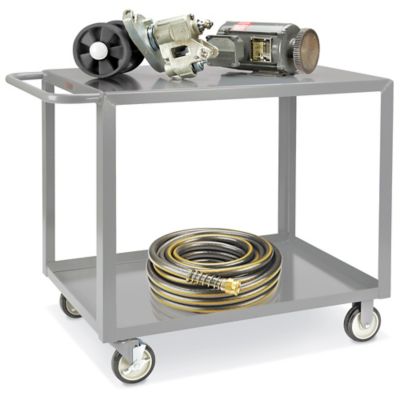 Uline Welded Steel Flat Shelf Cart - 38 x 18 x 35", 2 Shelf H-3036