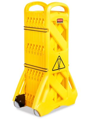 Barrière de sécurité extensible, 11 pi (3 m), polypropylène jaune.