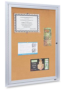 Enclosed Cork Board with Aluminum Frame - 2 x 3' H-3040