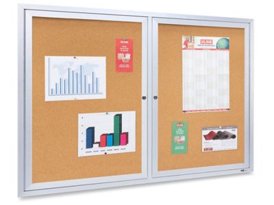 Enclosed Cork Board with Aluminum Frame 4 x 3' H3041 Uline