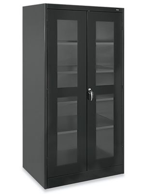 Industrial Clear-View Cabinet - 36 x 24 x 72, Unassembled, Black H-3109BL  - Uline