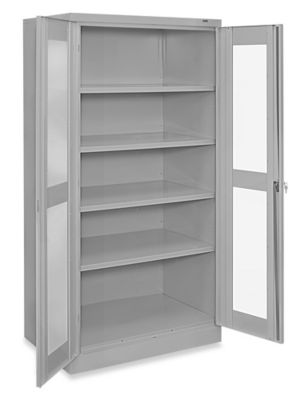 Gray Plastic Storage Bin Security Cabinets - 36 x 24 x 72 in.