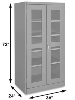 Industrial Clear-View Cabinet - 36 x 24 x 72, Unassembled, Gray
