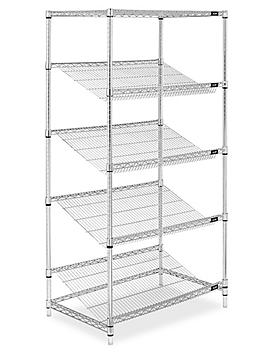 Slanted Wire Shelving - 36 x 24 x 72" H-3126