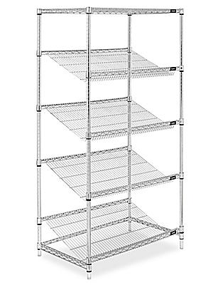 Slanted Wire Shelving 36 X 24 72 H, Wire Shelving 36 X 24 X 72