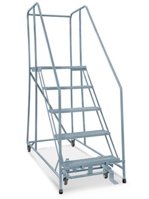 5 Step Safety Angle Rolling Ladder - Assembled with 24" Top Step H-3130-24
