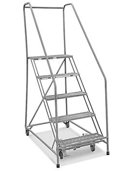 5 Step Safety Angle Rolling Ladder - Unassembled with 12" Top Step H-3130U-12