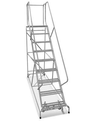 9 Step Safety Angle Rolling Ladder - Unassembled with 24" Top Step H-3134U-24