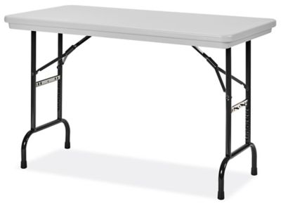 Mesa plegable personal con altura ajustable color blanco