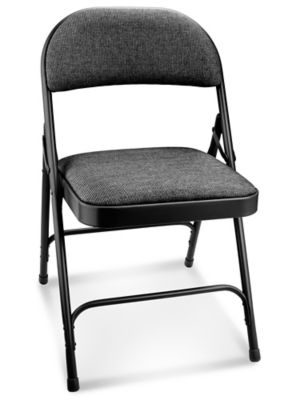 Deluxe Fabric Padded Folding Chair - Black