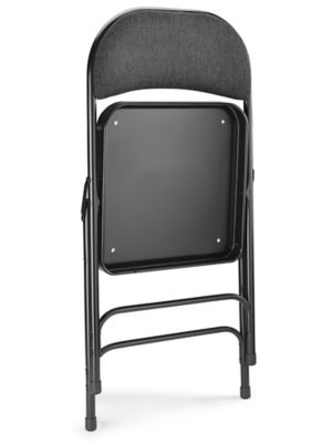 Deluxe Fabric Padded Folding Chair Black H 3139BL Uline