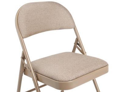 Realspace Upholstered Padded Folding Chair Tan