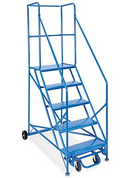 5 Step Safety Angle Rolling Ladder with 19" Top Step H-3144
