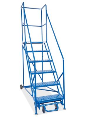 6 Step Safety Angle Rolling Ladder with 19" Top Step H-3145