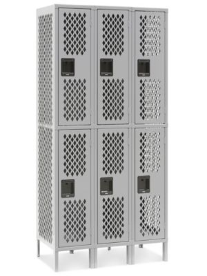 Uline Industrial Lockers - Ventilated, Double Tier, 3 Wide, Assembled, 36  Wide, 18 Deep H-3162 - Uline