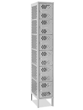 Uline Industrial Lockers - Ventilated, Six Tier, 1 Wide, Assembled, 12" Wide, 18" Deep H-3163