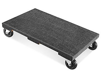 Solid Top Carpeted Dolly - 30 x 18", 3" Casters H-3320
