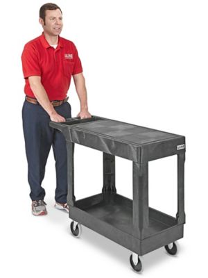 Uline Flat Shelf Utility Cart - 44 x 25 x 33, Black H-3325BL - Uline