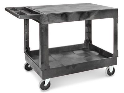 Nexel Global Industrial Flat Top Utility Cart w/3 Shelves, 44L x 25-1/2W  x 32-1/2H, Black - GLO800349 