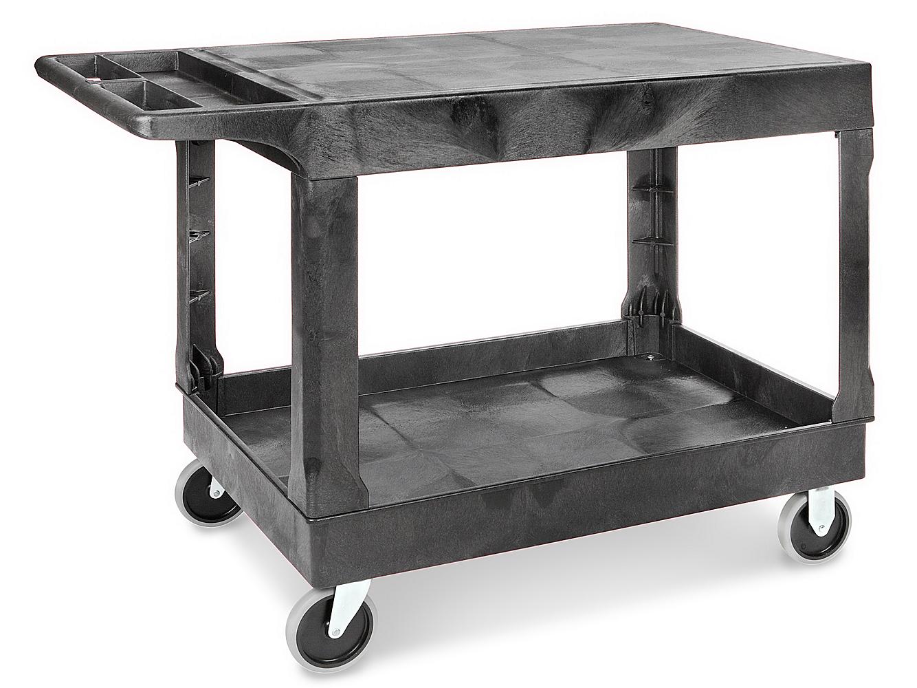 Uline Flat Shelf Utility Cart - 44 x 25 x 33, Black