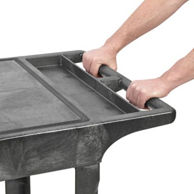 Uline Flat Shelf Utility Cart - 44 x 25 x 33", Black