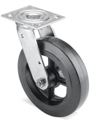 Heavy Duty Rubber Caster - Swivel, 8 x 2" h-3327S