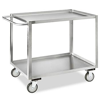 Welded Stainless Steel Cart - 2 Shelf, 36 x 18 x 35" H-3351