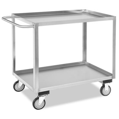 Welded Stainless Steel Cart 2 Shelf 42 X 24 X 35 H 3352 Uline 