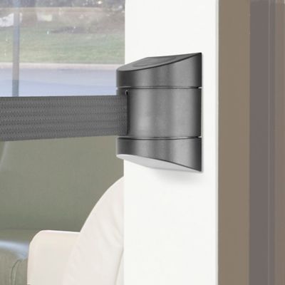 Crowd Control with Retractable Belt - Wall Mount, Black, 15' H-3360BL