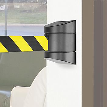 Crowd Control with Retractable Belt - Wall Mount, Black/Yellow, 15' H-3360B/Y