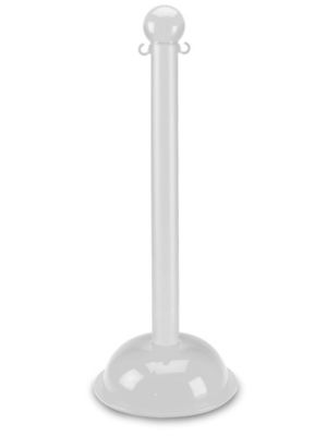 Plastic Crowd Control Post - Dome Base, White H-3362W